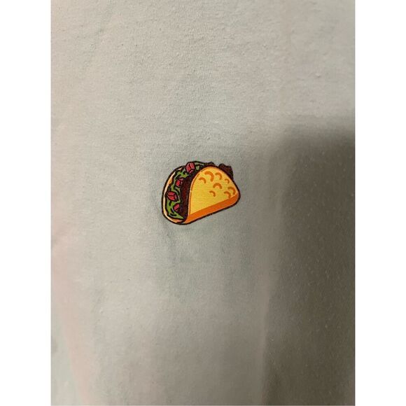 Aqua Blue Taco Logo Tshirt- Rebels & Nomads -Short Sleeve Cotton Small Mens - Picture 3 of 5